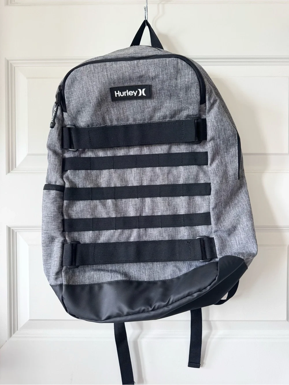 Hurley Gray & Black Backpack Skate Style Laptop School Travel Bag Like New